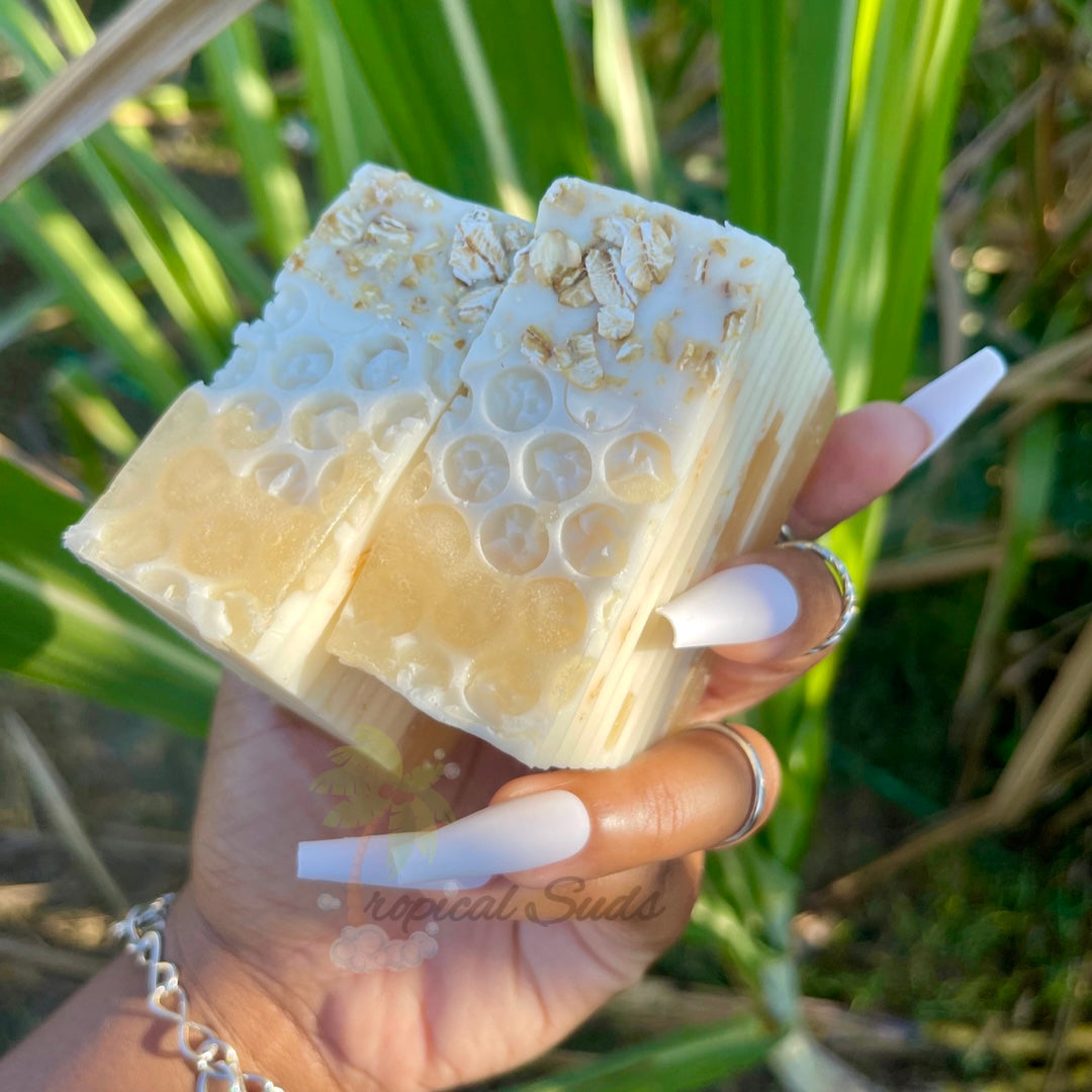 Honey Haven Bar by Tropical Suds — made with goat's milk and honey for soft, glowing skin.